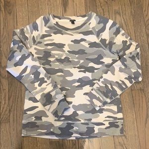 J. Crew distressed camo sweatshirt